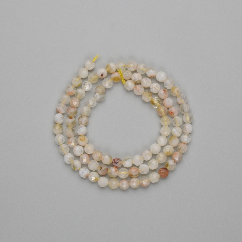 Citrine Beads Faceted Round 4mm+-, Threaded 40cm+-