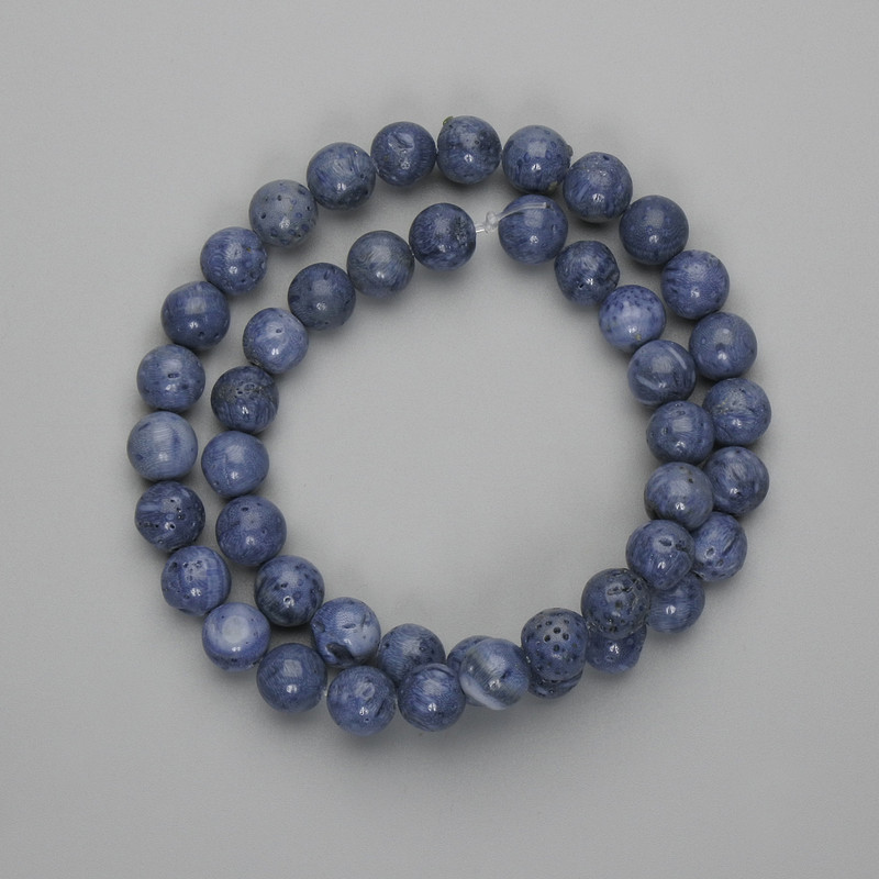 Hollow Coral Beads Round 8mm clear bead 8mm+-, length 38cm+-, on fishing line