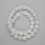 White Quartz Beads Smooth Round 11mm+-, 37cm length on thread