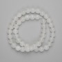 White Quartz Beads Smooth Round 9mm+-, Length 38cm+- on Beading Thread