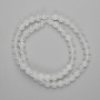 White Quartz Beads Smooth Round 6.5mm+-, 38cm string on thread