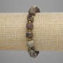 Bracelet landscape jasper faceted cube 9x9 mm ± beads 3 mm +- length 18 cm ± stretch
