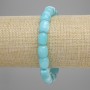 Aquamarine Barrel Bracelet 10x9mm, stretch, 18cm length