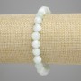 Angelite Bead Bracelet 8mm Smooth Round Beads, 18cm length, stretch