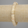 Scapharca Shell Rondelle Bracelet, 8x1.5mm ±, 18cm ± Stretch