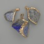 Raw Lapis Lazuli Pendant ~ 40×18mm+- assorted sizes Golden metal