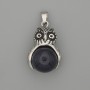Owl Aventurine Pendant of Cairo Night, silver metal, diameter 30×20mm±, length 37mm±