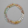 Assorted Beads Kaholong, Rhodonite, Jasper Cube 4x4mm± Beads 3mm±, Thread Length 38cm±