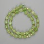 Chrysoprase Beads Faceted Cube 7x7mm+- Glass Beads 3mm+-, Length 38cm+- on Thread