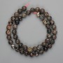 Obsidian Beads Smooth Round 7.5 mm, on Thread 39 cm ±