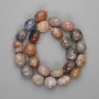 Beads Fossilized Coral Tumbled 14-16×13-15 mm, 39 cm long on thread