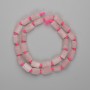 Pink Quartz Beads Uncut Crystal Rough Cut 9-13×6.5–7 mm+-, length 42 cm+- on thread