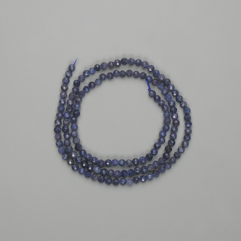 Sapphire Beads faceted ball 3mm +-, thread length 39cm +-