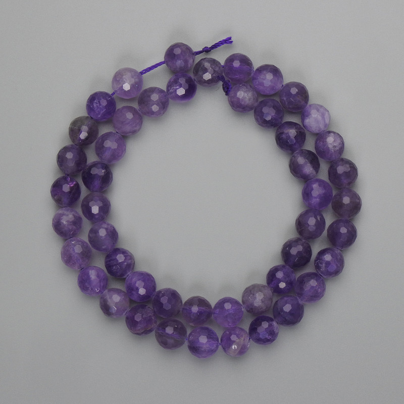 Amethyst Faceted Beads 8mm +-, length 38cm+- on thread