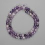 Faceted Amethyst Beads Cube 5x5mm, on Thread, 37cm