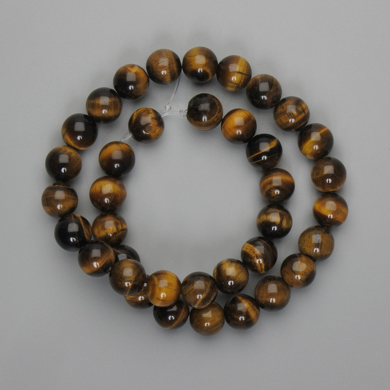 Tiger's Eye Beads Smooth Sphere 10mm, 37cm+ length, on a thread