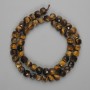Tiger's Eye Beads - Faceted Cube 7x7mm, on Thread, 40cm length +/-