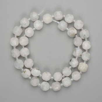 Adularia Beads Faceted Cube 9x9mm+- Beads 3mm+-, Length 40cm+- on Thread