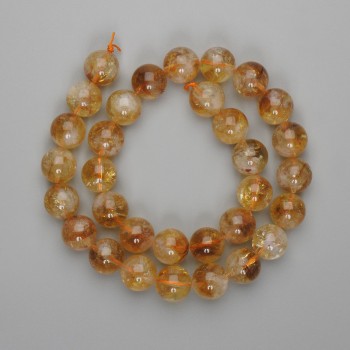 Citrene Beads Smooth Ball 12mm+-, length 38cm+-