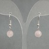 Pink Quartz Smooth Bead Earrings, 8mm diameter, 30mm length