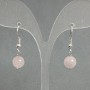 Pink Quartz Smooth Bead Earrings, 8mm diameter, 30mm length