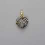 Pendant Heart in a Weave of Labradorite 21x21mm ±, diameter 30mm ±