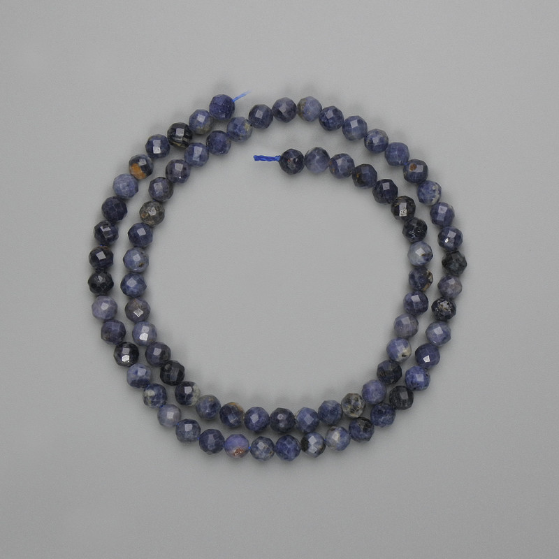 Sapphire Beads Faceted Round 5mm +-, on a thread 39cm+-