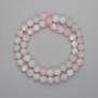 Beads Pink Quartz Faceted 8x7mm +/-, length 39cm+