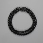 Black tourmaline beads faceted cube 5x5mm, length 38cm