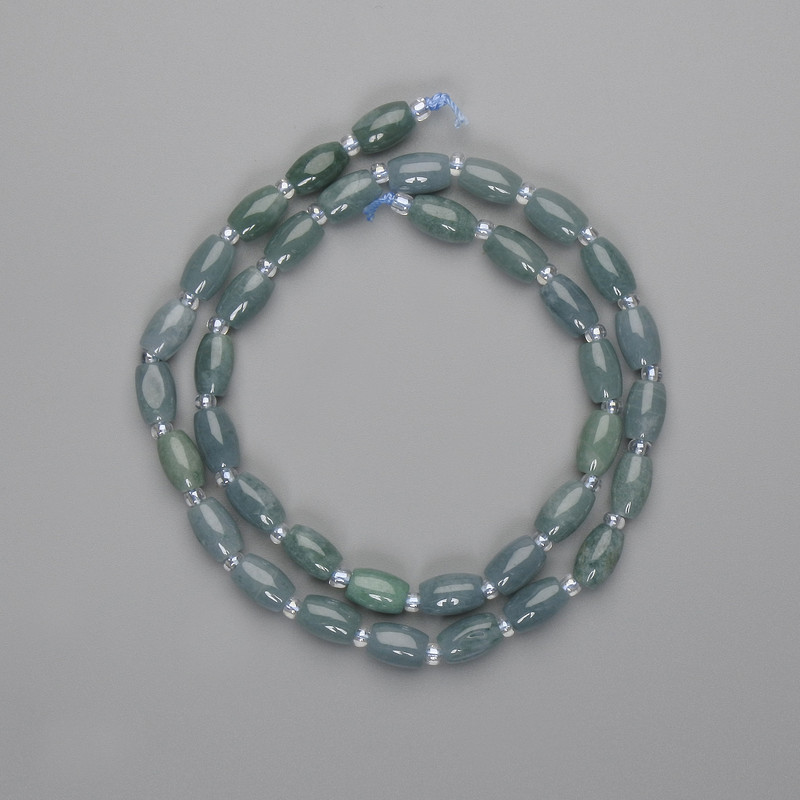 Jadeite Barilo Beads 8x5mm+- Bead 3mm+-, Length 39cm+
