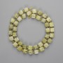 Jadeite Beads Faceted Cube 7x7mm+- 3mm+ Seed Beads, 40 cm long+