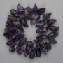 Amethyst Beads, shaped faceted gemstone, 23-27×8-10 mm±, seed beads 3 mm±, length 39 cm±