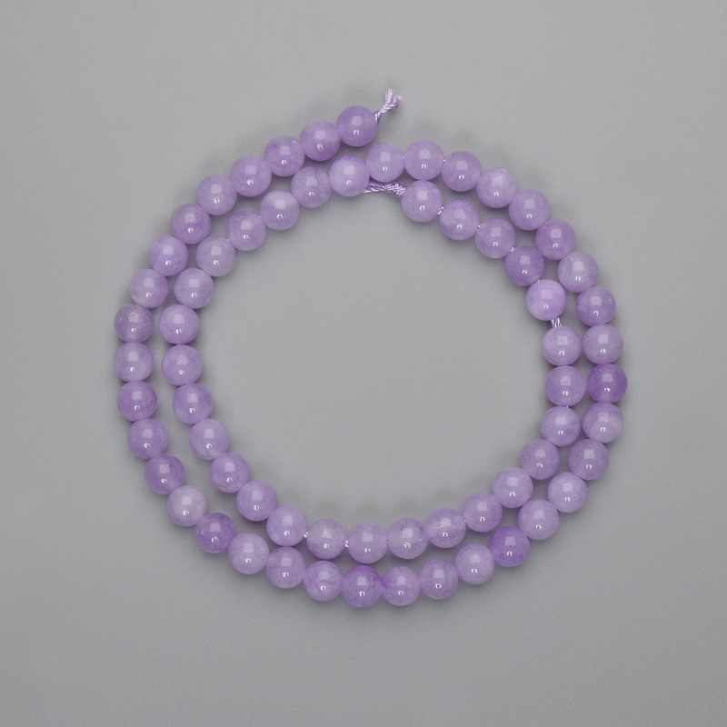 Kunzite Beads Smooth Ball 6mm +-, Length 38cm+