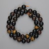 Tiger's Eye, Hawk's Eye, and Bull's Eye Beads smooth round 10mm, length 38cm