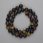 Tiger's Eye, Hawk's Eye, and Bull's Eye Beads smooth round 10mm, length 38cm