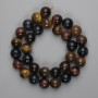 Beads of Bullseye, Tiger’s Eye, Hawk’s Eye - smooth round beads 12mm, length 39cm