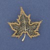 Pin 'Cloven Leaf' bronze with rhinestones, brown colors, gold-toned metal 45x44mm+