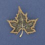 Pin 'Cloven Leaf' bronze with rhinestones, brown colors, gold-toned metal 45x44mm+
