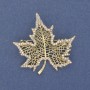 Brooch Clip Leaf Claw with Rainbow Rhinestones on Gold-Toned Metal 45x44mm+