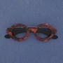 Brooch 'Glasses' Red Acrylic with Silver Metal 65x25mm+