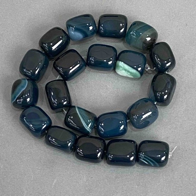 Agate Beads Bar (Rectangle) 19-20×15-16 mm +-, length 38 cm on a thread