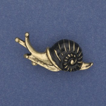 Brooch 'Snail' enameling in golden metal 39x22mm+