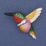 Brooch Bird colored enamel red crystals golden metal 50x35mm+