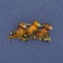 Brooch Birds on a Branch with Enamel Gold-Tone Metal 35x19mm+