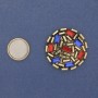 Magnetic Brooch Accent Colored Rhinestones Dark Gold and Gold-Tone Metal 40mm+