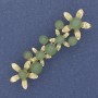 Brooch Flower Jade Golden Metal 55x17mm+