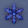 Brooch Pendant Blue Flower Acrylic Crystals Silver Metal 45mm+