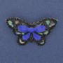Brooch Butterfly Chalcedony Enamel Silver-toned Metal 50x30mm+