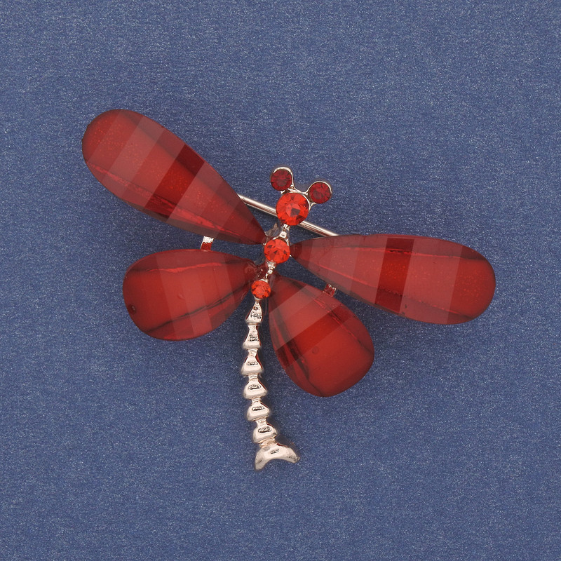 Brooch Butterfly with Rhinestones Golden Metal 40×30mm+