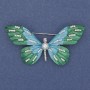 Brooch Butterfly with crystals and enamel, silver-tone metal 60x35mm+